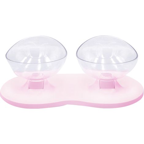 Gamelle transparente en forme de coquille d'œuf pour chat, support antidérapant, gamelle réglable multi-angles. (1/4)