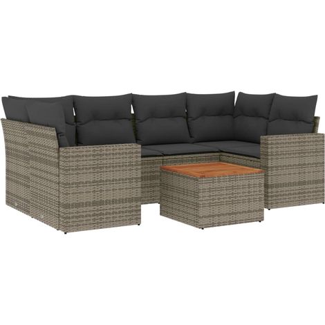 Maison Exclusive - Set de sofás de jardín 7 piezas con cojines ra (1/5)