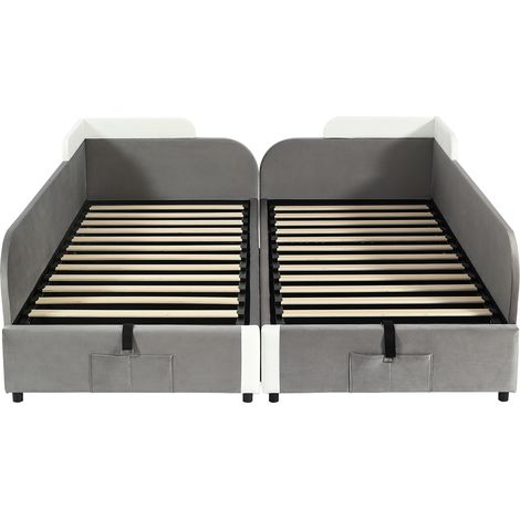 GagaLit rembourré enfant hydraulique, gris, 90x200cm2 (1/5)