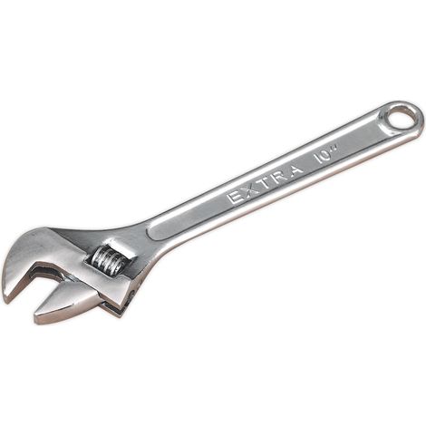 Sealey Adjustable Wrench 250mm Capacity 28mm Fully Polished Offset Jaws S0452