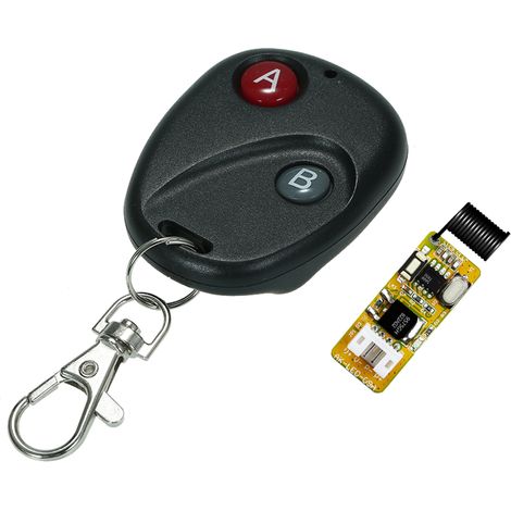 Module récepteur universel 433 MHz CC 5–18 V avec télécommande radio, mini-interrupteur radio 1 canal + 1 émetteur/télécommande 433 MHz (1/5)