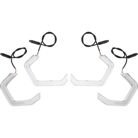 Weiß/gelbes LED-Angel-Eye-Scheinwerferset für BMW 2er, 3er, 4er und 5er Reihe, M4-Stil, Ersatzbeleuchtung, Halo-Optik (1/5)
