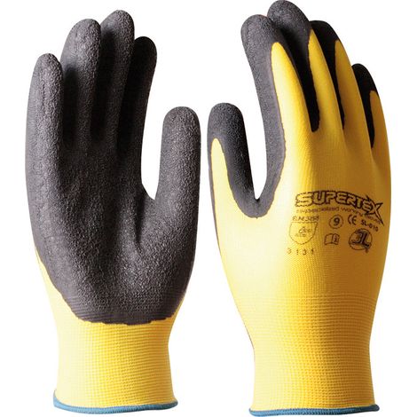 3l guante nylon+latex palma supertex  agricola amaril t-10 sl-01 (1/2)