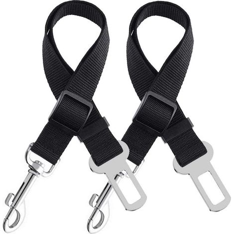 Lot de 2 ceintures de sécurité pour chien en voiture, harnais réglable résistant aux déchirures, protection animale (1/5)