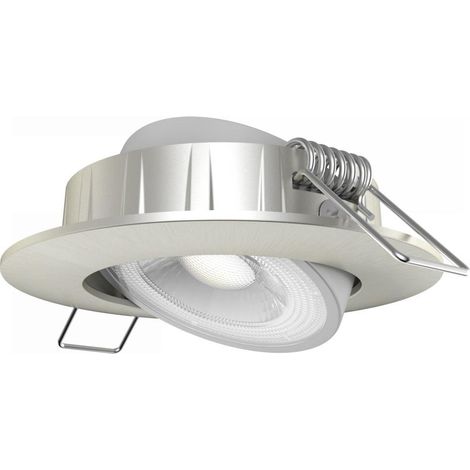 Faretto Downlight LED 5W Orientabile Circolare Nichel Satinato Foro Ø68 mm 4000K Bianco Naturale (1/4)