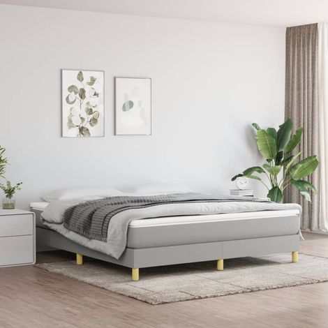 Boxspringbettgestell Hellgrau 180x200 cm Stoff