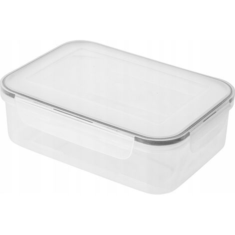 Contenitore per alimenti con coperchio, in plastica, rettangolare, ermetico, 1,5 l, 1 pz. (1/4)