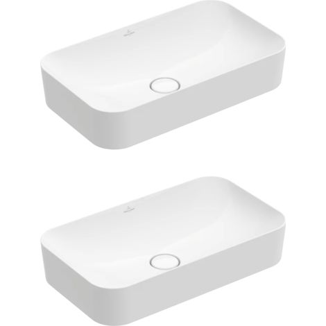 Conjunto de dos lavabos sobre encimera VILLEROY ET BOCH Acabado Piedra Blanco CerámicaPlus