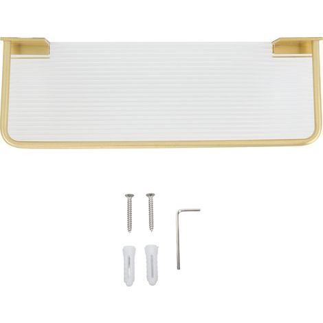 Étagère flottante en aluminium et acrylique, rangement décoratif mural pour cuisine, salle de bain, salon, chambre à coucher, or (1/5)