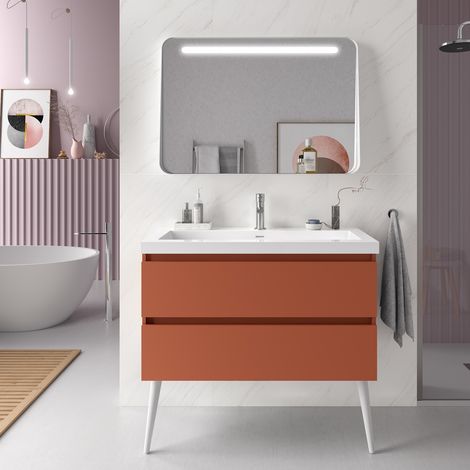 Schrank wandhängend SPIRIT 1000 2 Metallauszug mit Softeinzug TERRACOTA 997 x 540 x 450 mm (1/5)