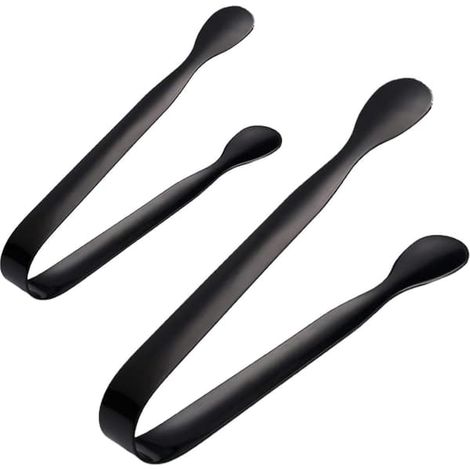 Deux barres de bonbons en acier inoxydable noir, pinces à salade, pinces pour les réceptions de mariage, grill en libre-service, cuillères, spatules (1/5)