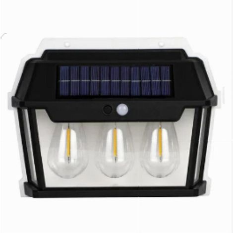 Lampada Luce Faretto Solare Faro Esterno Sensore Movimento Luce Calda 38 Watt