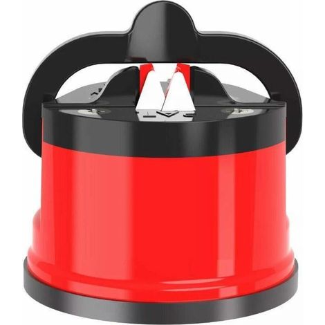 Affûteur de couteaux diamant avec base à ventouse pour couteaux de cuisine et ciseaux, rouge × 1 unité (1/5)