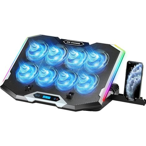 Gaming-Laptop-Kühlständer mit 8 Lüftern.