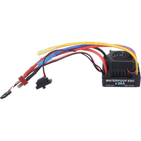 Wasserdichter elektronischer Drehzahlregler (ESC) bürstenlos 60A für ferngesteuerte Autos im Maßstab 1:10