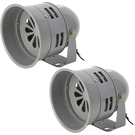 Lot de 2 Jeffergarden Alarme industrielle, sirène à moteur, 120db, 40W, coque en fer gris, klaxon de feu, composant électronique, ac 220v (1/5)