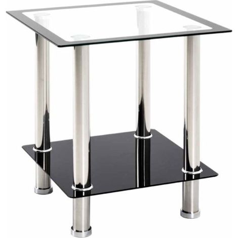 Table d'Appoint en Verre "Sacha" 46cm Noir