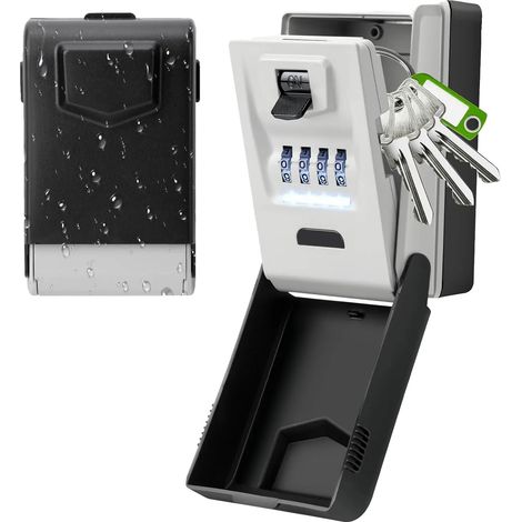 Caja fuerte para llaves, combinación de 4 dígitos, diseño impermeable, 1 unidad (1/2)