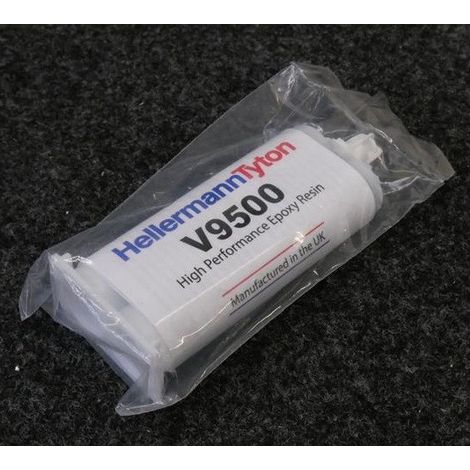 Cartouche d'adhésif noir bi-composant 150°C en cartouche 50g résine Epoxy noir V9500 HELLERMANN