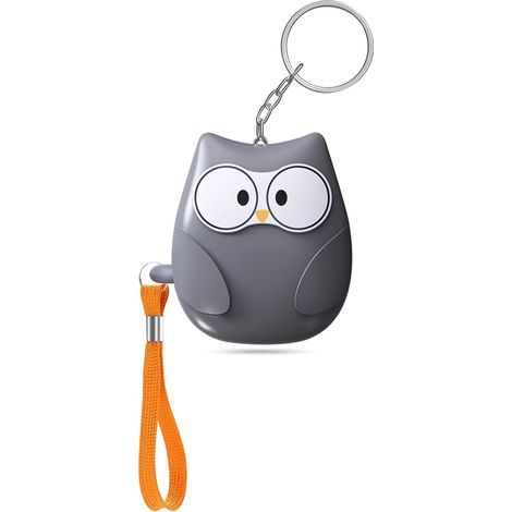 Taschenalarm, 130 dB Selbstverteidigungsalarm mit LED-Licht und Schlüsselanhänger, persönlicher Alarm für Kinder, Erwachsene und Senioren, grau (1/5)