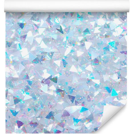 Papier peint irisé à paillettes azur et céladon pour salon et chambre 50x1000 cm (1/5)