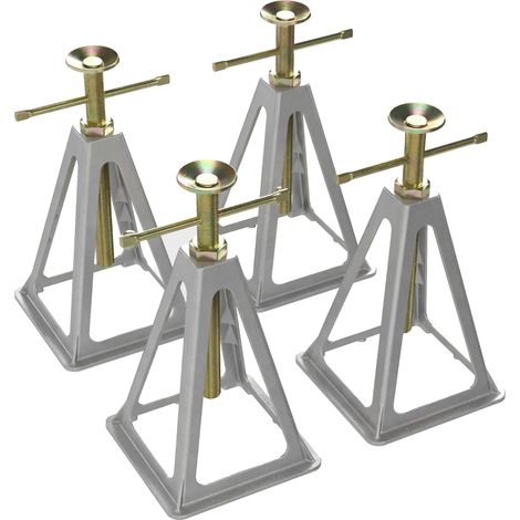 Wiltec 4x Aluminium Stützböcke für Wohnwagen und Anhänger, 160 x 160 x 280 mm, Stützbock höhenverstellbar 28-43 cm, Unterstellbock (1/5)