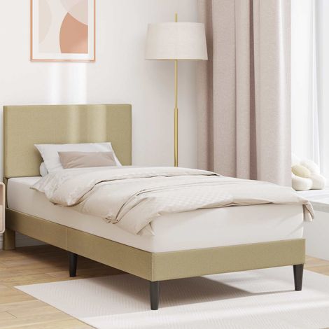Estructura de cama Verde Claro Gris 80 x 200 cm Tela de Pana