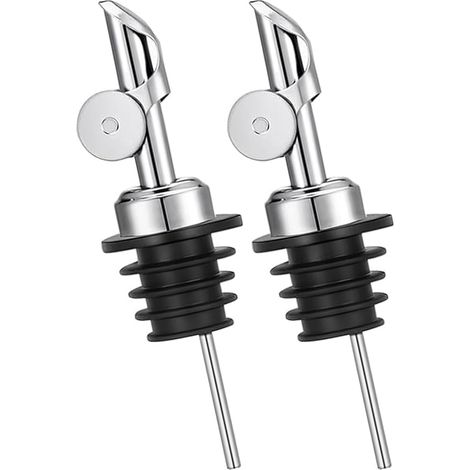 Set aus 2 Olivenölspendern, Schutzkappen für Ölflaschen, zur Erhaltung der Frische und des Geschmacks Ihres Öls, auslaufsicherer und abfallfreier Ölspender (Edelstahl) (1/5)
