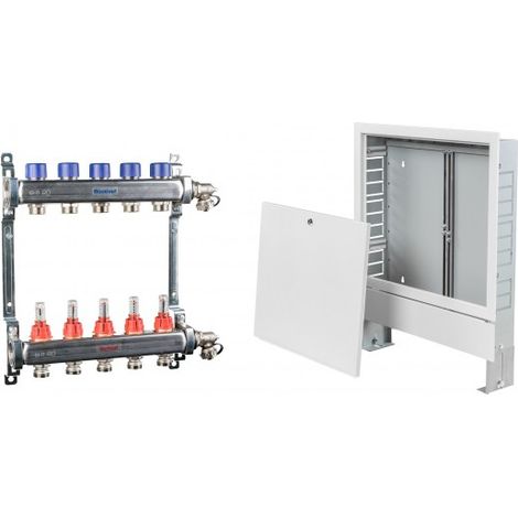 Fußbodenheizung Verteilerschrank Aufputz AP Heizkreisverteiler SET Heizung HKV10AP9-11