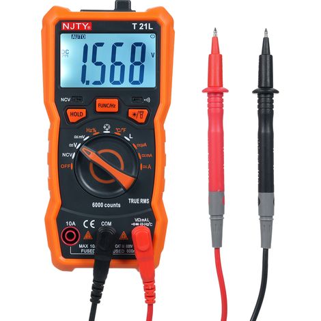 Multimètre numérique multifonction à 6 000 points de mesure, voltmètre portable résistant aux chocs, pour mesurer l'inductance, la capacité et la fréquence (1/5)