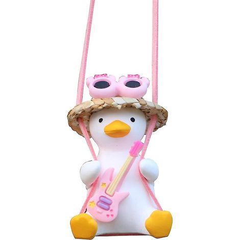 pendentif Caneton Oscillant, Rtroviseur De Voiture, Pendentif Caneton Rose, Adapt Au Rtroviseur De Voiture (1/5)