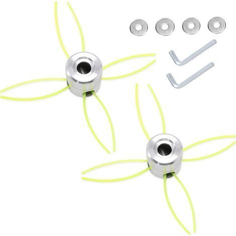 Tête de Débroussailleuse Universelle Aluminium Fils, Aluminium Tête Debroussailleuse Universelle M8 M10, Tête Coupe-Bordure Tête Double Fil Bobine Tête Fil Nylon pour Tondeuse (1/4)
