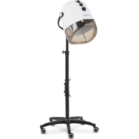 Casco asciugacapelli con funzione ionica su piedistallo 1.000 watt 70 °C acciaio inossidabile plastica bianco 140008556