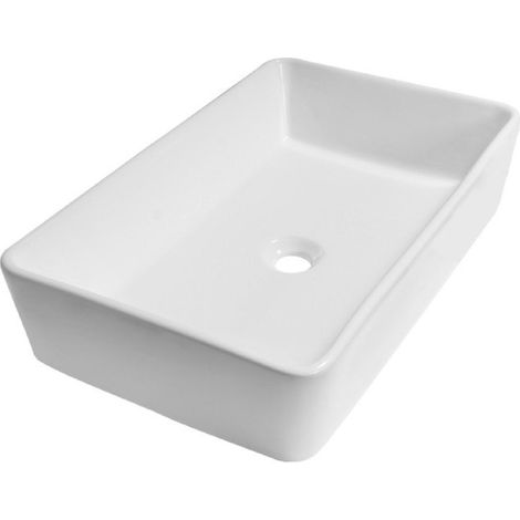 Saniclass San José Vasque à poser - 60x37x13cm - sans trop-plein - rectangulaire - céramique - blanc brillant