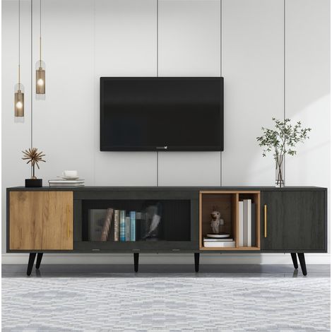 mobile tv 200 cm con 3 ante e vano aperto HAVRYA (1/5)
