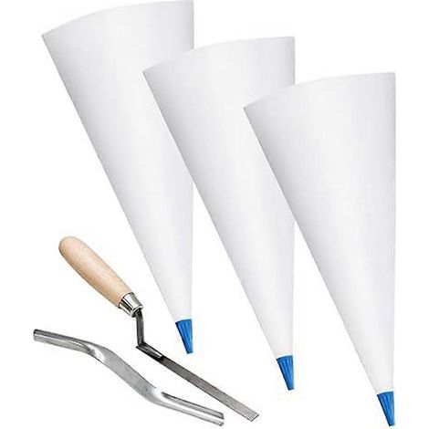Kit d'application de joint de carrelage, comprenant une pelle en bois et un outil de lissage, adapté au jointoiement et à la rénovation des carreaux de sol. (1/5)