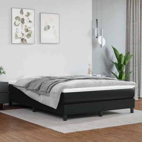 Luxe Matelas de lit à ressorts ensachés pour Adulte et Enfant - Noir 140x190x20cm Similicuir BV254088 - BonneVie (1/5)