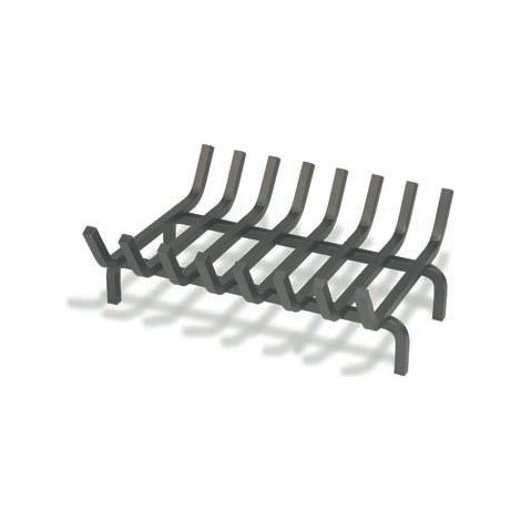 QEM – Porte bûches grille pour cheminée en acier 8 barreaux – Acier robuste – 15 cm de hauteur – Fond perforé pour combustion efficace