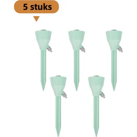 Lot de 5 arroseurs automatiques - Goutteur réglable - Portable - Goutteur avec temporisation - Idéal pour l'arrosage des pots de fleurs - Vert clair (1/5)