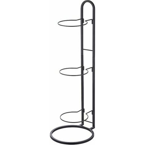 XEPHO Support de rangement pour ballon de basket-ball à 3 niveaux support d'organisateur debout libre présentoir vertical pour équipement de sport de volley-ball, noir pratique