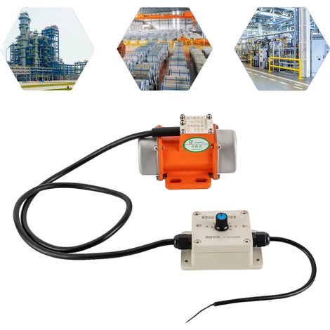 Motor eléctrico de vibración, velocidad regulable, diseño compacto, color naranja. (1/2)