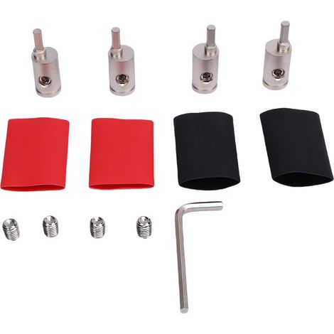 Riduttore di ingresso per amplificatore in ottone con accessori, connettori terminali per cavi di amplificatori per autoradio per sistemi veicolari da 4GA a 8GA, 4 pezzi. (1/4)