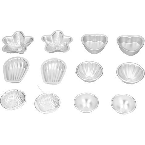 Moule à gâteau professionnel en alliage d'aluminium, ensemble de 18 moules porte-bonheur pour sel de bain DIY, portable pour la maison. (1/4)