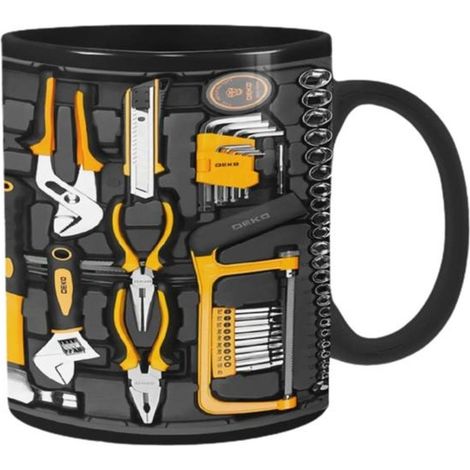 1 tasse café mécanicien, 350 ml, design outil mécanique 2D, tasse céramique originale avec anse, idéale bureau ou garage (1/5)