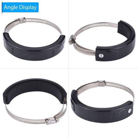 Échappement moto rond universel 100-140mm, protège-pot de détente, cache de protection racing, garde-boue anti-chaleur, housse en fibre de carbone, compatible trail et roadster (1/5)