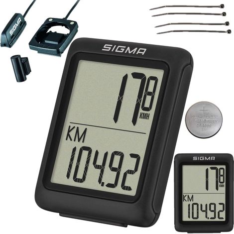 Compteur de vélo Sigma BC 5.0 WR 05210 Noir Filaire 5 Fonctions (1/5)