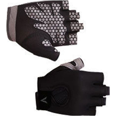 Gants de musculation ajourés, respirants et antidérapants, demi-doigts, avec dragonne, gris, taille L. (1/5)