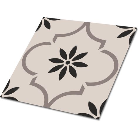 Carreaux autocollants PVC 30x30cm – Kit de 9 – Motif floral arabe – Adhésif intégré pour installation rapide – Pour salon et cuisine