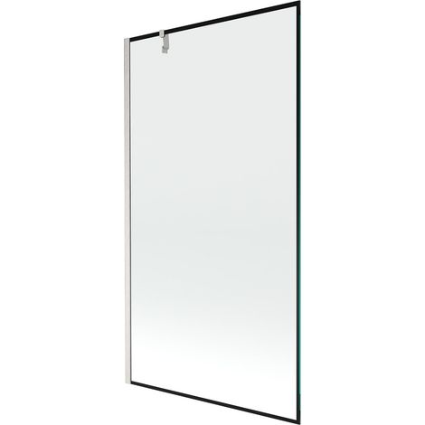 Mexen Next paravento da bagno con 1 anta 100 x 150 cm, cornice nera, nichel spazzolato - 895-100-000-00-70-97 (1/5)