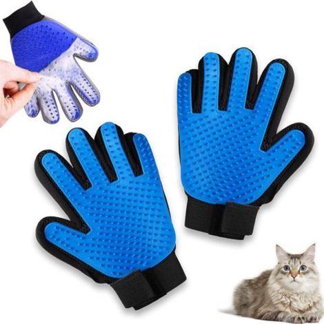 Guante de 2 piezas, Cepillo de masaje, Gatos, Guante, Guante quitapelos para mascotas, Cepillo de aseo, Silicona, Mano izquierda y derecha (1/5)